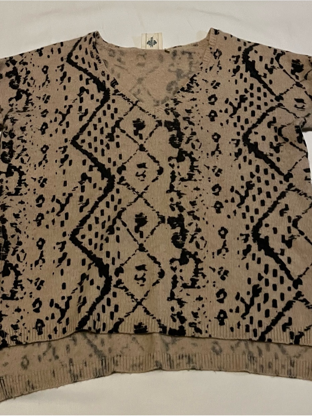 Geometric sweater wool/cashmere mix